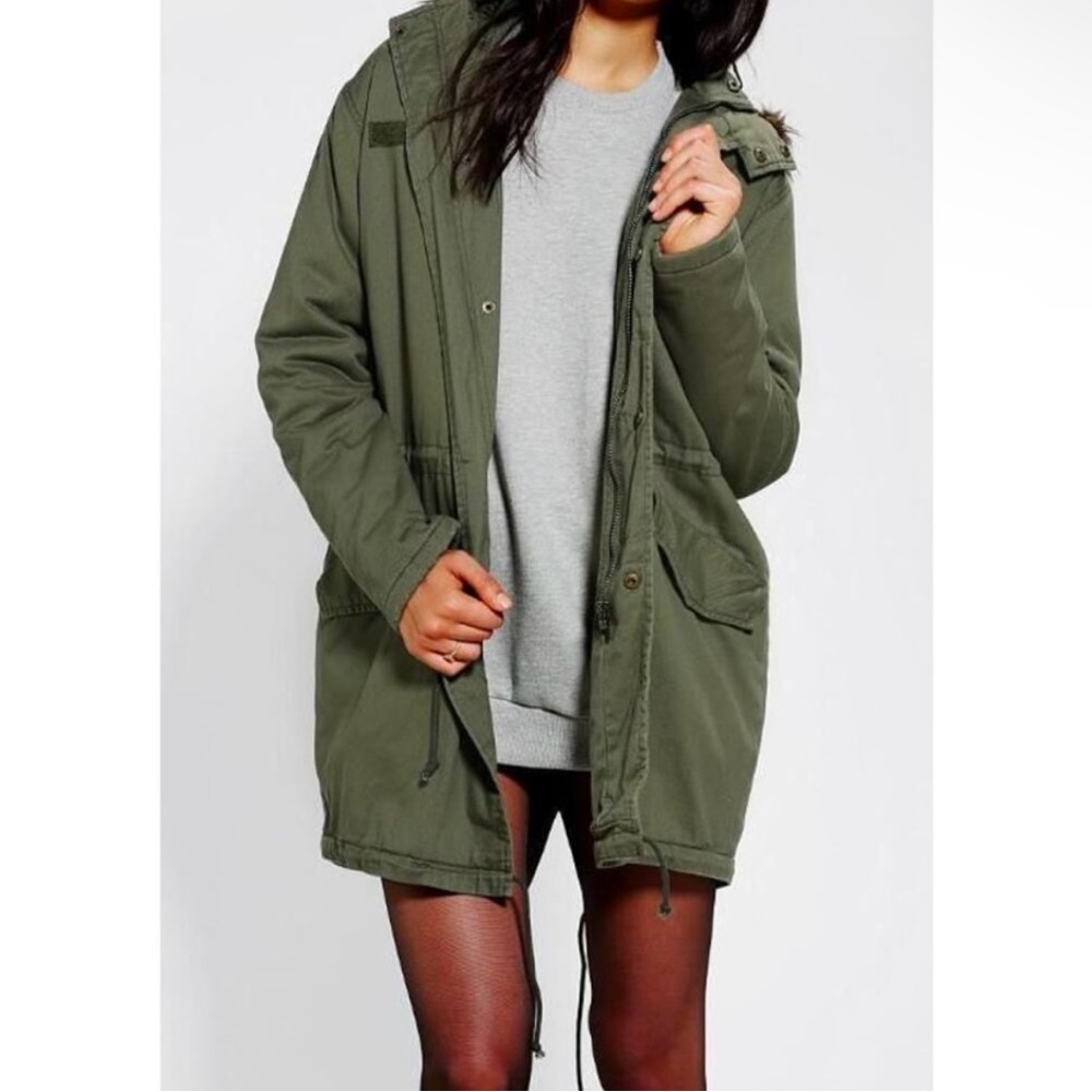 Urban Outfitters BDG Army Military Green Utility Jacket Parka Winter Coat XS